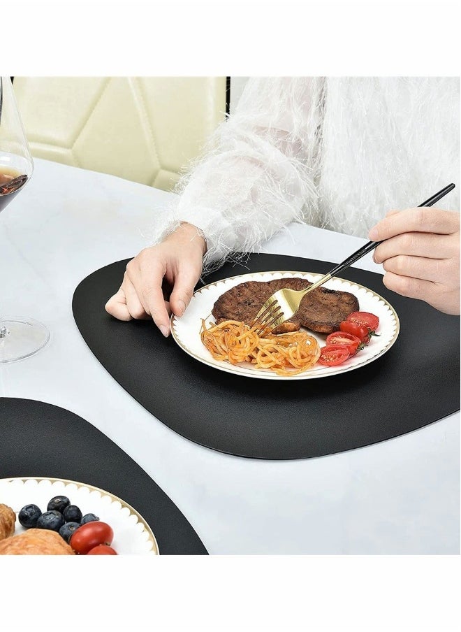 Leather Placemat and Coaster 4 Piece Set Waterproof Washable Easy to Clean Table Mat Heat Resistant Non Slip Suitable for Kitchen