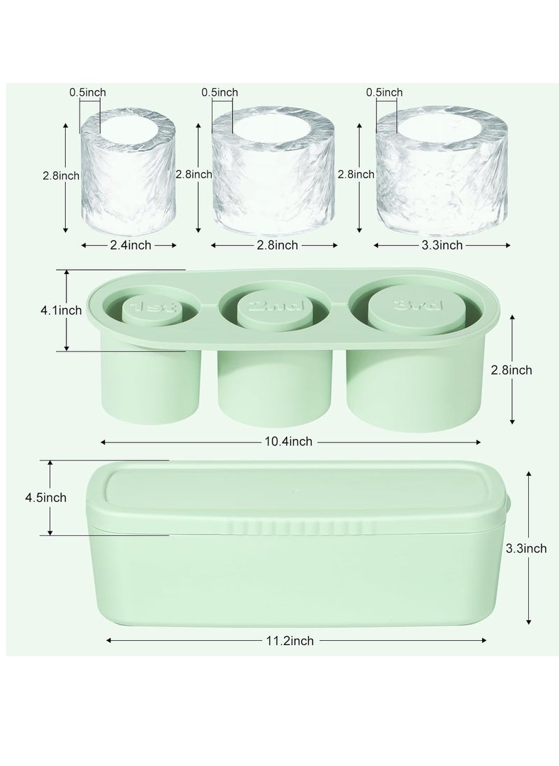 Ice Cube Tray For Stanley Cup Silicone Ice Cube Maker With Lid For 30-40Oz Tumbler For Chilling Whiskey Cocktails Drinks Coffee Easy Fill And Release Ice Maker BPA Free Green