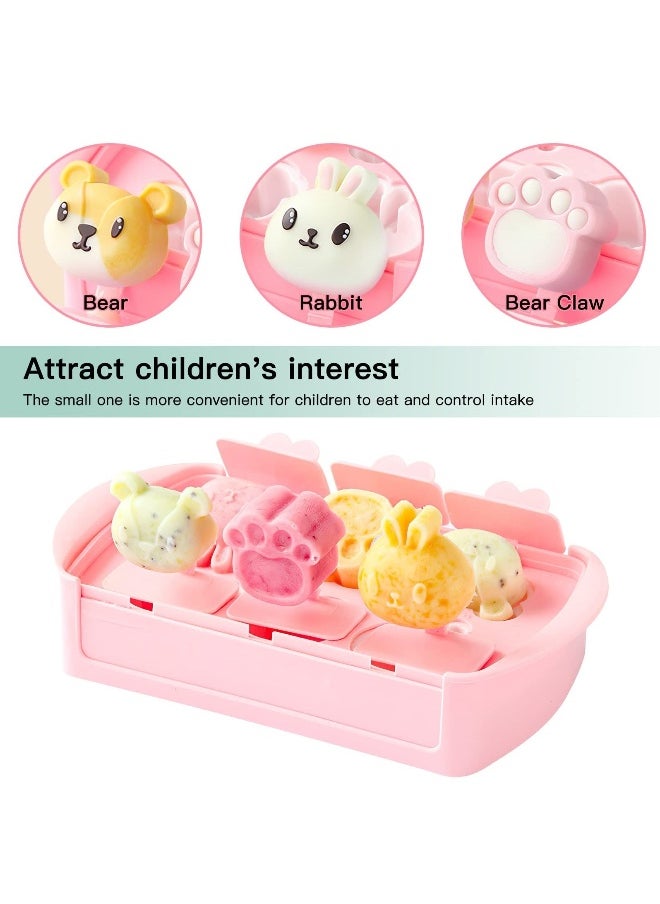 Silicone Popsicle Molds BPA Free Mini Animal Popsicle Moulds Cartoon Ice Pop Molds for Kids Popsicle Maker Mold with Lovely Sticks and Drip Guards