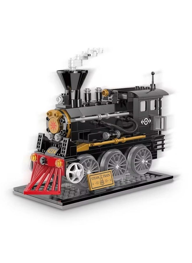 Train Building Toys, Classic Steam Train, Creator Locomotive Model, Retro City Train Set, Creative Construction Brick For Kids (246 Pieces)