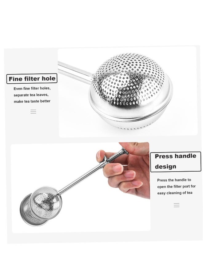 Tea Infuser, Stainless Steel Tea Strainer Mesh Ball Shape Tea Filter for loose tea leaves, 2 pieces, silver