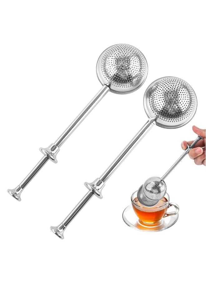 Tea Infuser, Stainless Steel Tea Strainer Mesh Ball Shape Tea Filter for loose tea leaves, 2 pieces, silver