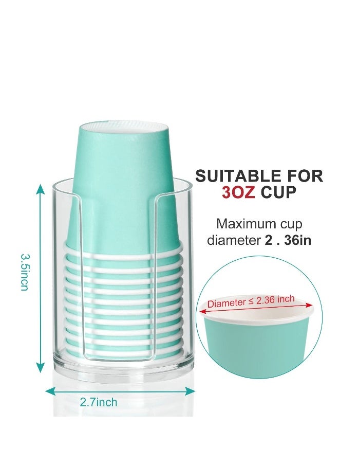 Clear Cup Dispenser Bathroom Cup Dispenser Disposable Mouthwash Cups Holder Fit 3oz 4oz Small Paper Cups Cup Storage Stand Cup Holder for Countertop