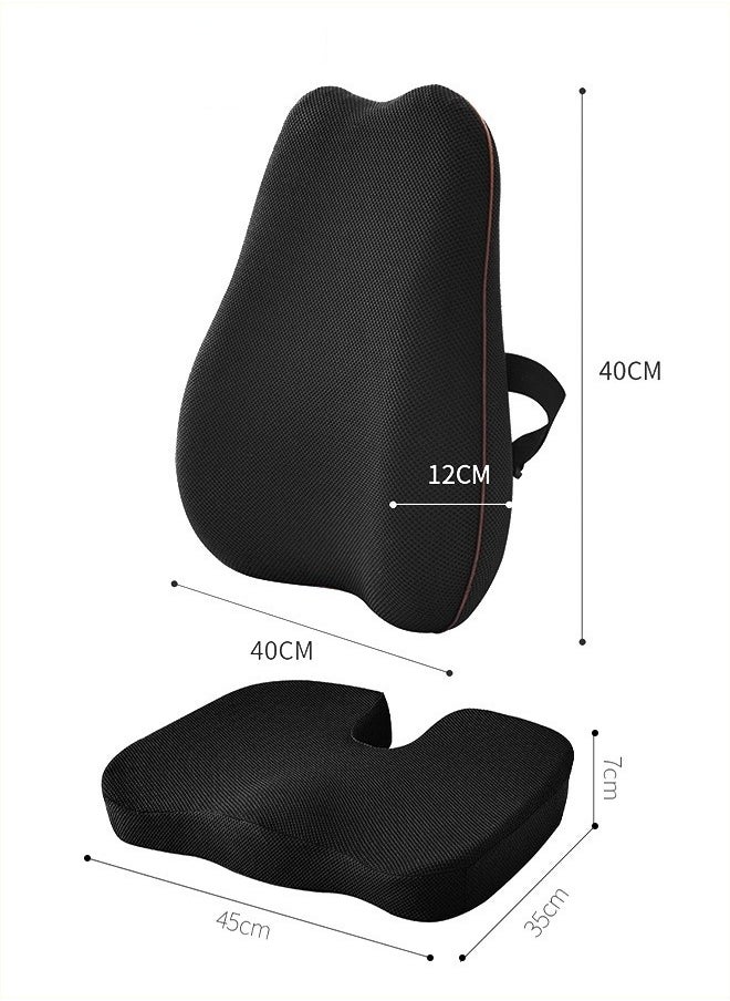 Lumbar Support Pillow for Office Chair with Ergonomic Multi-Region Design Extra Dense Memory Foam for Office Chair Car Seat Lumbar and Back Support Memory Foam Pillow Coccyx Cushion for Tailbone