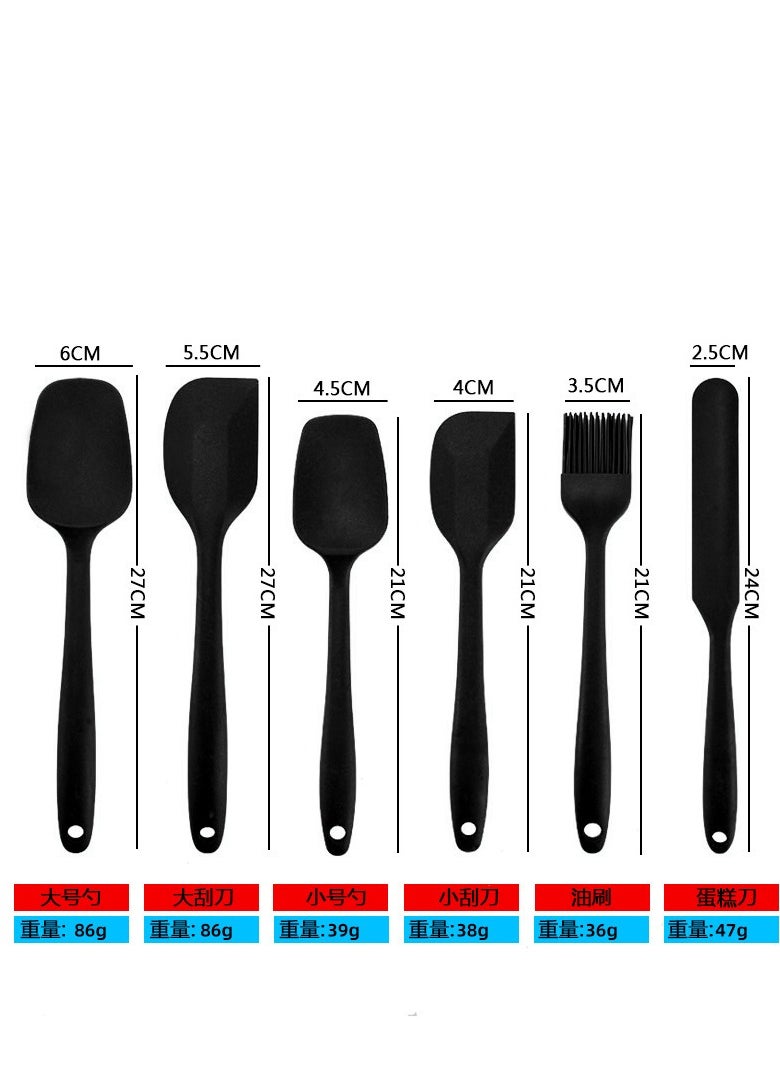 Kitchen baking room cream spatula silica gel 6-piece baking knife brush baking set