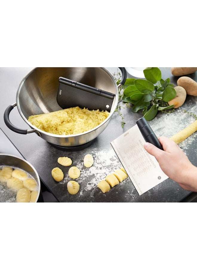 GEFU 14591 Dutch Spatula Set - Dough Spatula and Dough Cutter with Measuring Scale, Dough Card, Dough Scraper, 2 Pieces