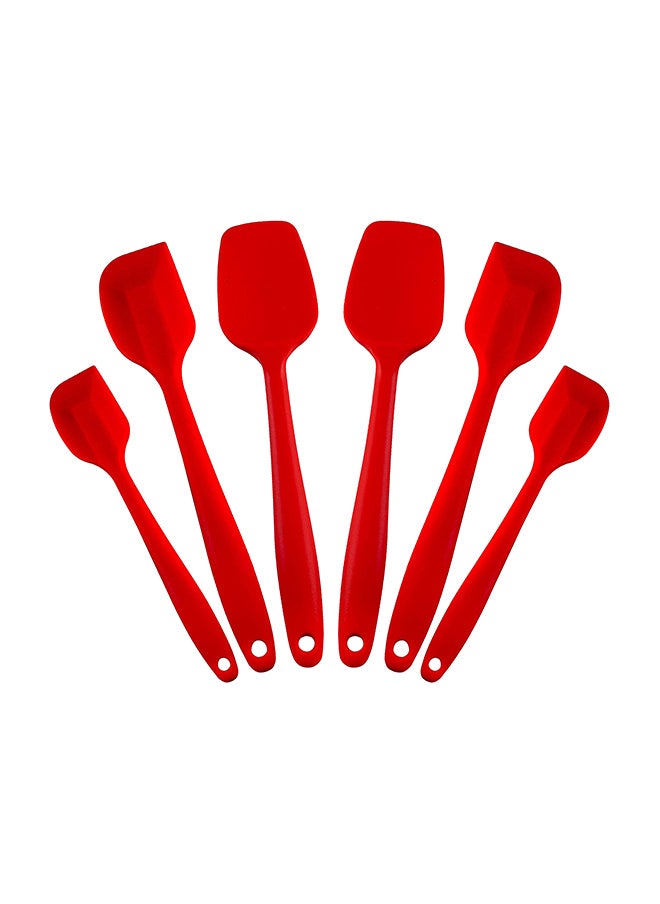 6-Piece Non-Stick Silicone Spatula Set Red