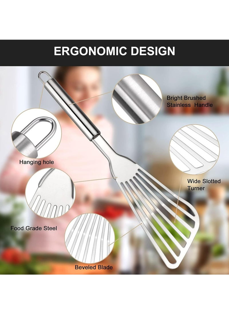 2 Pcs Fish Spatula,Thickness Blade Spatulas Turner for Cooking, Flipping, Turning, Frying and Grilling