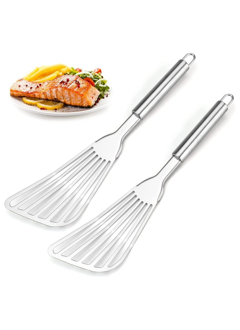 2 Pcs Fish Spatula,Thickness Blade Spatulas Turner for Cooking, Flipping, Turning, Frying and Grilling