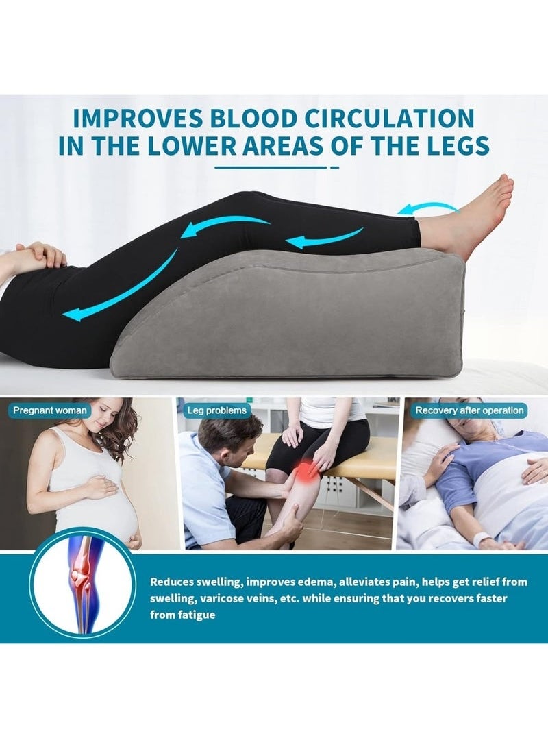 Leg Elevation Pillow Inflatable Wedge Pillows Comfort Leg Pillows for Sleeping Improve Circulataion and Reduce Swelling Suitable for Improving Sleep Quality Pregnant Surgery and Injury Recovery