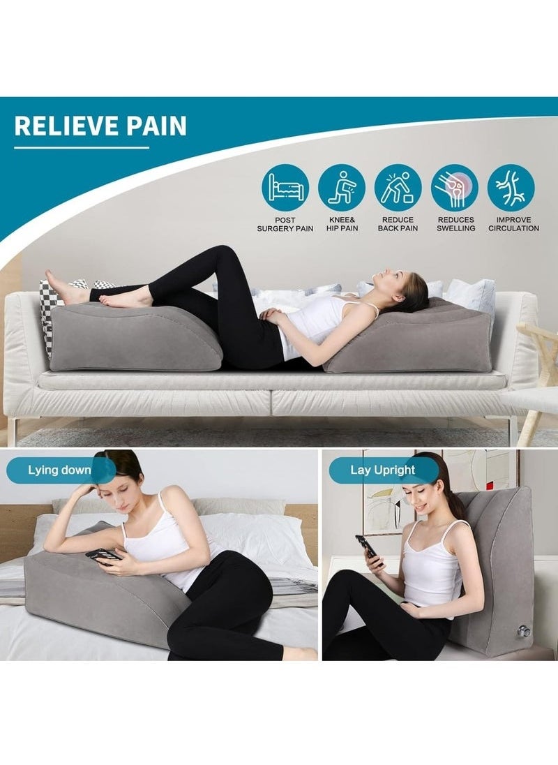 Leg Elevation Pillow Inflatable Wedge Pillows Comfort Leg Pillows for Sleeping Improve Circulataion and Reduce Swelling Suitable for Improving Sleep Quality Pregnant Surgery and Injury Recovery