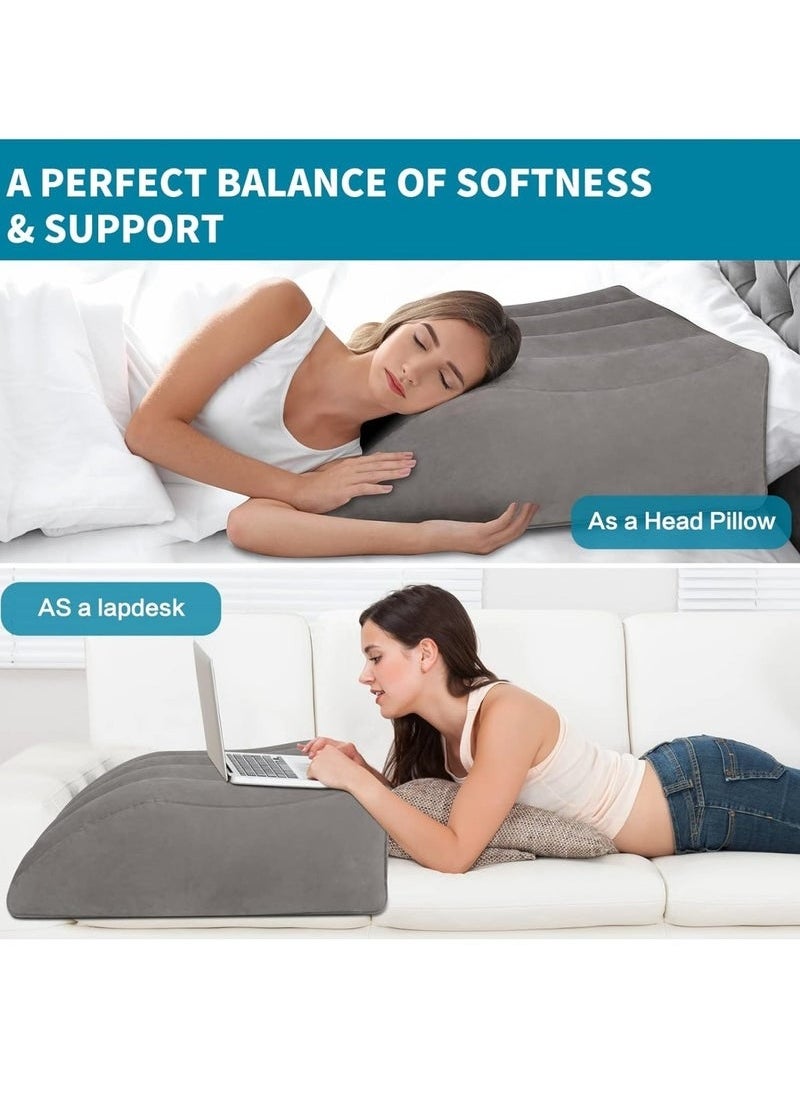 Leg Elevation Pillow Inflatable Wedge Pillows Comfort Leg Pillows for Sleeping Improve Circulataion and Reduce Swelling Suitable for Improving Sleep Quality Pregnant Surgery and Injury Recovery