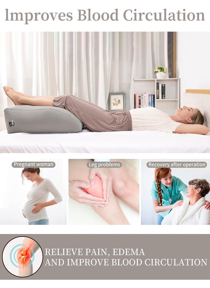 Inflatable Leg Wedge Pillow, Positioner Pillows Suitable for Leg Lift Rest, Comfort Leg Pillows Suitable for Improving Sleep Quality or Reduce Swelling