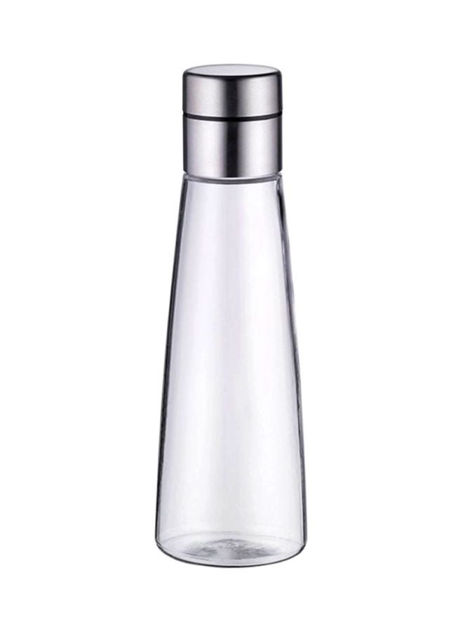 De Luxe Oil Bottle Glass Clear/Silver 24x6cm