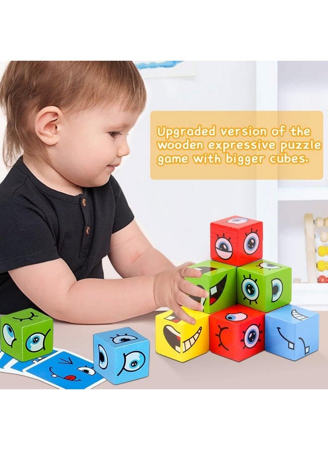 Face Changing Game For Kids, Smiley Face Emoji Cube For Kids, Learning & Educational Blocks Expressions Puzzles Emotion Change Toy With 16 Face Cube And 72 Cards For Kids