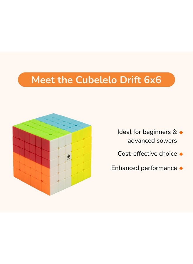 Drift 6X6 Stickerless Speed Cube Magic Puzzle For Kids & Adults Speedy Stress Buster Brainstorming Cube