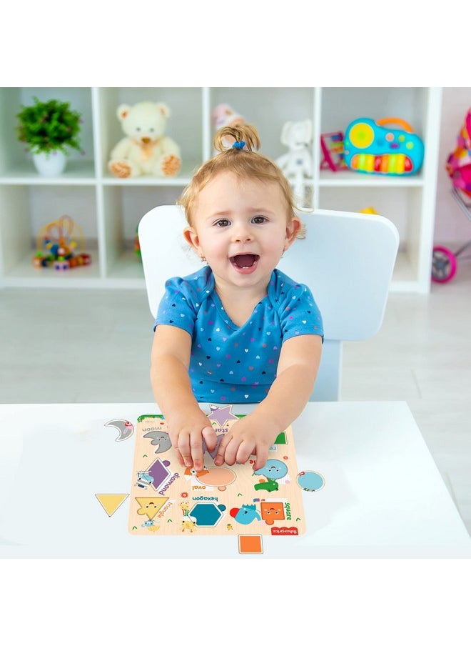 Fisher Price Wooden Shapes Montessori Educational Pre-School Puzzle Toy For Kids (12X12 Inches)