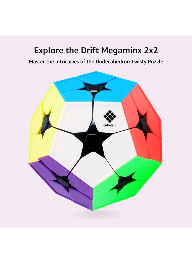 Drift Megaminx 2X2 Stickerless Speedcube Puzzle For Kids & Adults | 12 Sided Unique Challenging Puzzle With Adjustable Tension & Anti-Pop Design