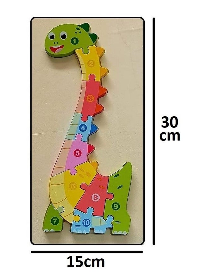 Handcrafted 3D Wooden Jigsaw Puzzle; Pre Education Alphabet & Number Learning Multicolour Toy Blocks For Boys And Girls (15 Cm X 30 Cm, Rabbit & Bus)