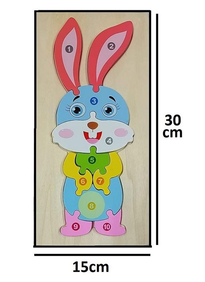 3+ Years Handcrafted 3D Wooden Jigsaw Puzzle; Pre Education Alphabet & Number Learning Multicolour Toy Blocks For Boys And Girls (15 Cm X 30 Cm, Dolphine & Dinosaur)