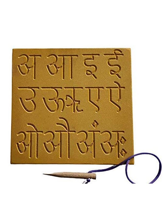 Reversible Hindi Vowel & Consonant Alphabet Tracing Writing Practice Wooden Educational Boards Slate For Kids Boys Girls Baby Children Learning Wooden Toys (Age 2 To 5 Years) (Hindi)
