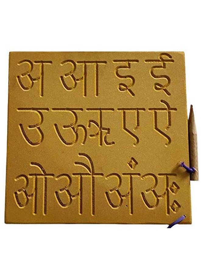 Reversible Hindi Vowel & Consonant Alphabet Tracing Writing Practice Wooden Educational Boards Slate For Kids Boys Girls Baby Children Learning Wooden Toys (Age 2 To 5 Years) (Hindi)
