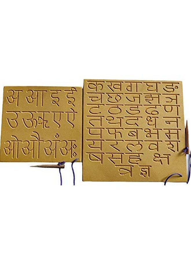 Reversible Hindi Vowel & Consonant Alphabet Tracing Writing Practice Wooden Educational Boards Slate For Kids Boys Girls Baby Children Learning Wooden Toys (Age 2 To 5 Years) (Hindi)