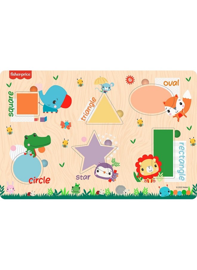 Fisher Price Wooden Shapes Montessori Educational Pre-School Puzzle Toy For Kids