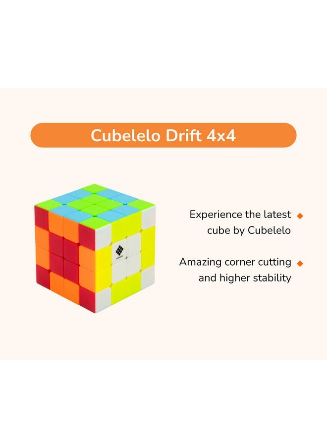 Drift 4X4 Stickerless Cube Puzzle Toy | Aka Revenge Cube | Combines Smoothness, Stability & Durability | Speedcube For Beginners | Suitable For Kids, Children, Boys, Girls & Adults