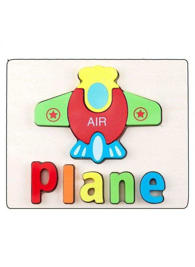 3+ Years Handcrafted 3D Wooden Jigsaw Puzzle; Pre Education Alphabet & Number Learning Multicolour Toy Blocks For Boys And Girls (15 Cm X 18 Cm, 4 X Vehicles)