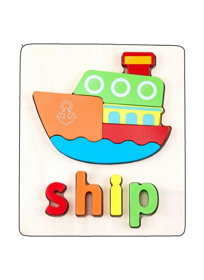 3+ Years Handcrafted 3D Wooden Jigsaw Puzzle; Pre Education Alphabet & Number Learning Multicolour Toy Blocks For Boys And Girls (15 Cm X 18 Cm, 4 X Vehicles)