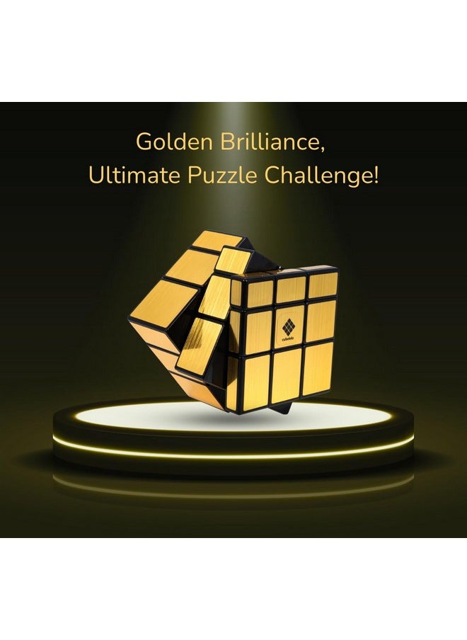 Drift 3X3 Mirror Golden Magic Speed Cube | Shape Shifter Cube | Speedy Stress Buster Brainstorming Puzzle | Ideal For Kids & Adults | High-Performance Bump Cube