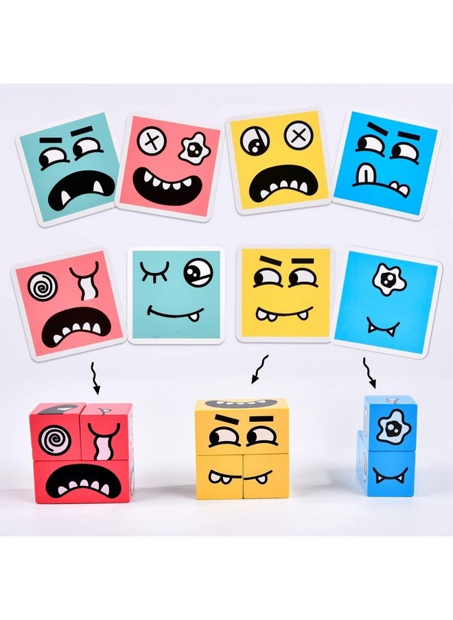 Face Change Rubica Cube Game For Kids Magic Building Blocks Matching Expression Puzzle Toy For Boys Girls Educational Gift