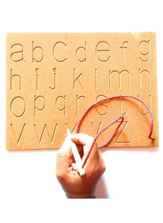 Wooden Capital Wood Alphabet, Numbers Tracing Boards Slate With Dummy Pencil Hindi Vowels Consonants Uppercase Letters Learning Board Games For Kids Boys Girls Age 2 3 4 Years (Alpha-Abc)