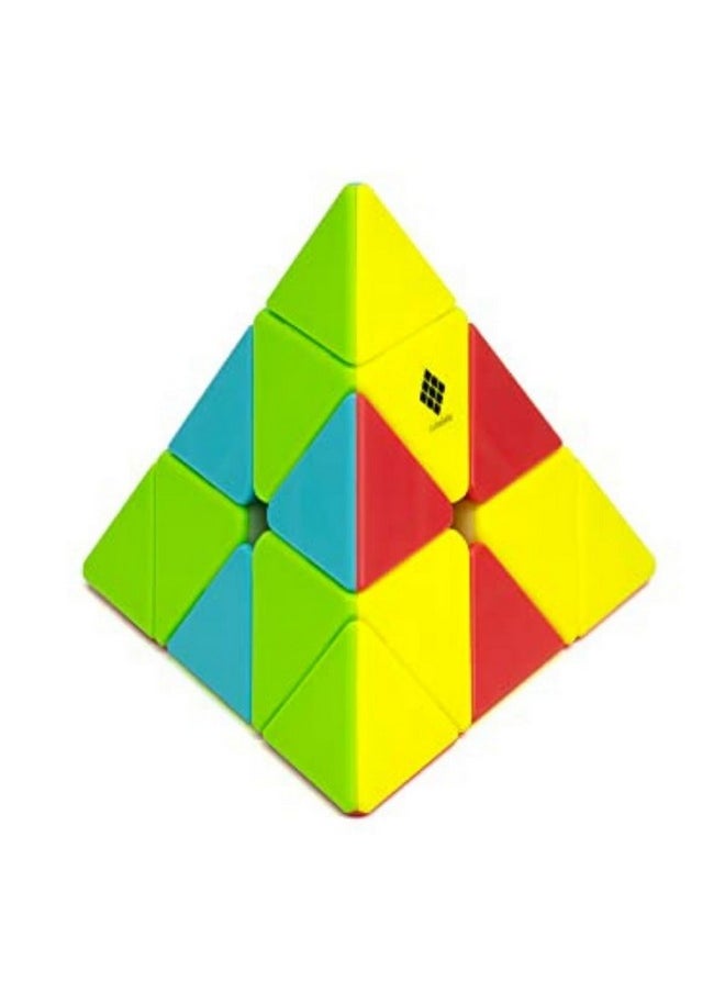 Drift Pyraminx Stickerless Magic Speedcube Puzzle Toy | Triangle Pyramid Shape Speedy Stress Buster Brainstorming Cubic Puzzle | Suitable For Boys Girls Kids Adults