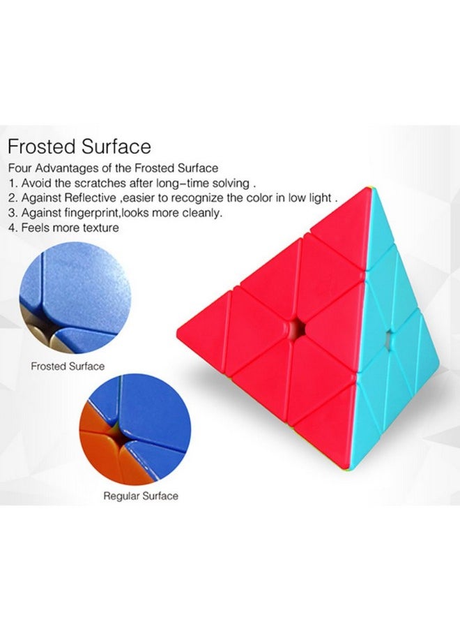 Drift Pyraminx Stickerless Magic Speedcube Puzzle Toy | Triangle Pyramid Shape Speedy Stress Buster Brainstorming Cubic Puzzle | Suitable For Boys Girls Kids Adults