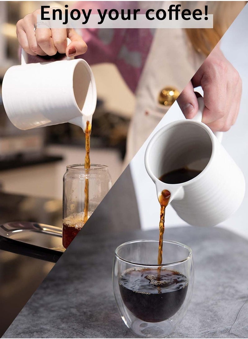 V60 Pour Over Coffee Maker Coffee Server with Glass Coffee Drip Set Coffee Filter 1-2 Cup Home Filter Coffee Maker 500ML White