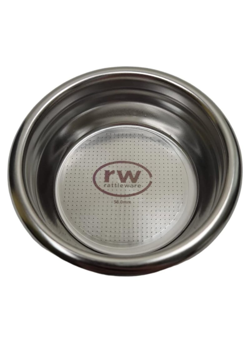 Rattleware Stainless Steel 58mm Portafilter Basket - Easy to Instal, Fine Mesh, Perfect for Precision Brewing and Extended Durability