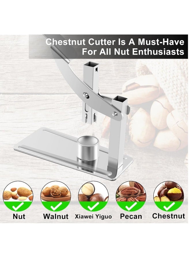 Chestnut Clip Nut Cracker, Heavy Duty Chestnut Opener with Non-Slip Handle, Stainless Steel Chestnut Peeler Kitchen Tools for Nut Walnut Chestnut