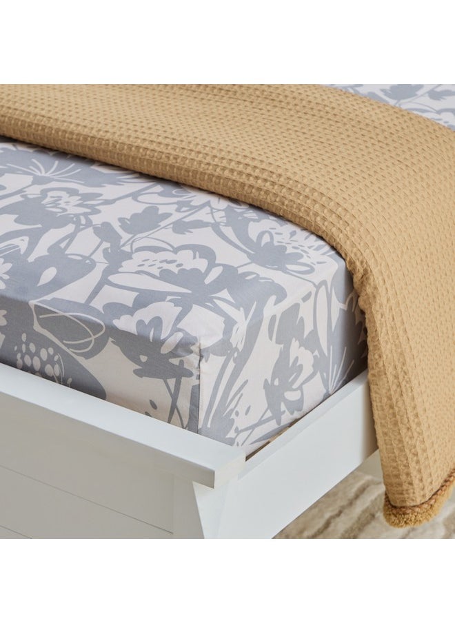 Aurora Heya Printed Cotton Olympic Queen Fitted Sheet 200 x 33 x 160 cm