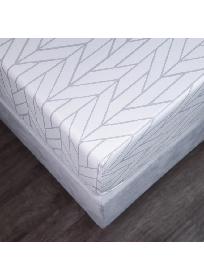 Malta Centrum Printed Cotton King Fitted Sheet 200 x 33 x 180 cm