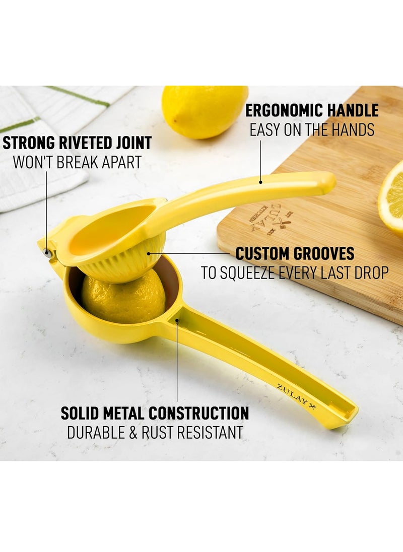 Metal Lemon Squeezer Handheld Lemon Juicer Squeezer Easy to Use Citrus Juicer Manual Press for Extracting the Most Juice Possible Extracts Every Last Drop