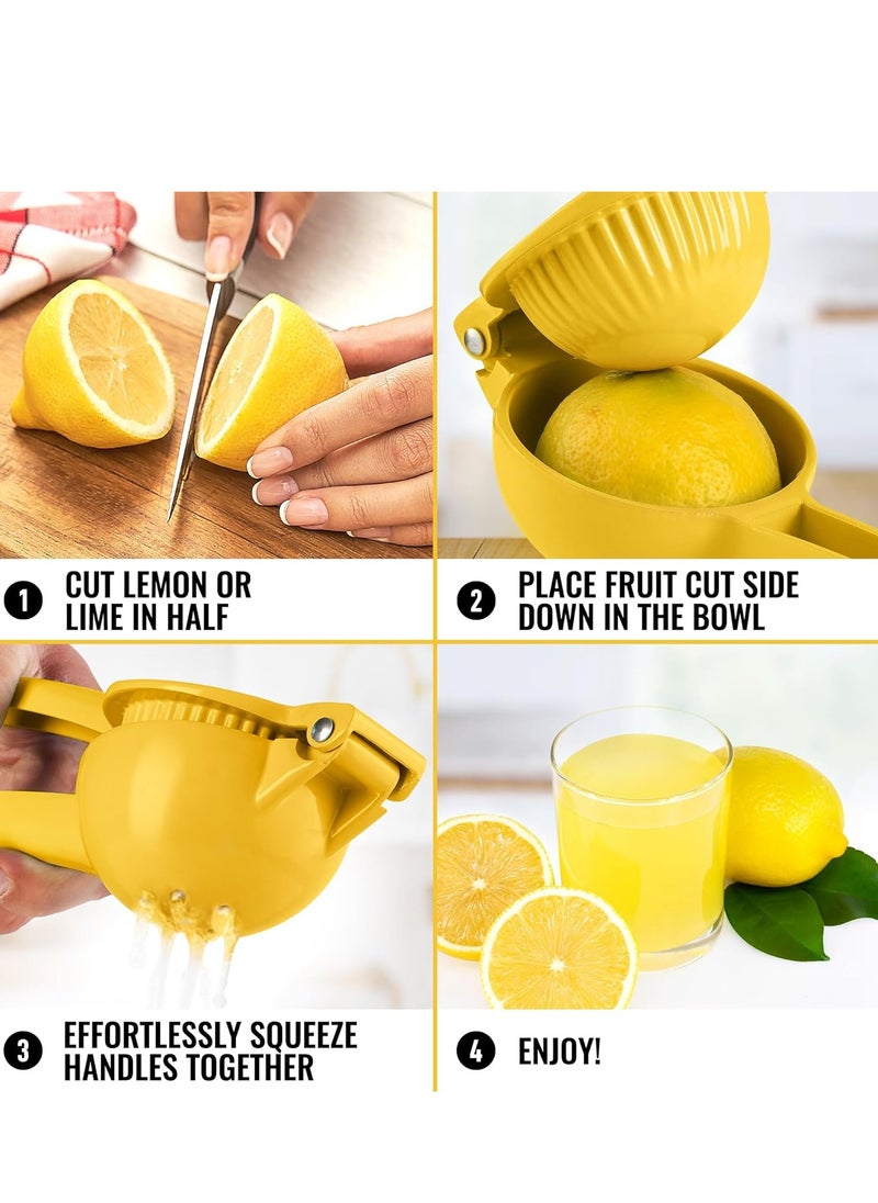 Metal Lemon Squeezer Handheld Lemon Juicer Squeezer Easy to Use Citrus Juicer Manual Press for Extracting the Most Juice Possible Extracts Every Last Drop