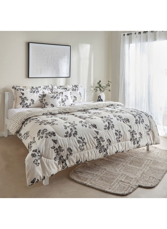 Luxot 5-Piece Monoleaf Printed Cotton King Comforter Set 220 x 240 cm