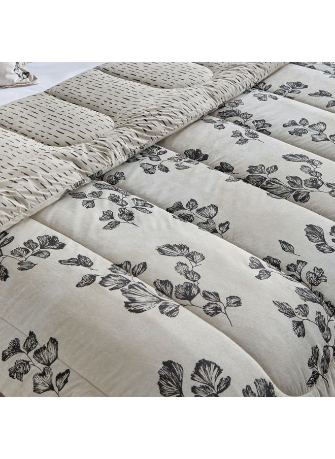 Luxot 5-Piece Monoleaf Printed Cotton King Comforter Set 220 x 240 cm