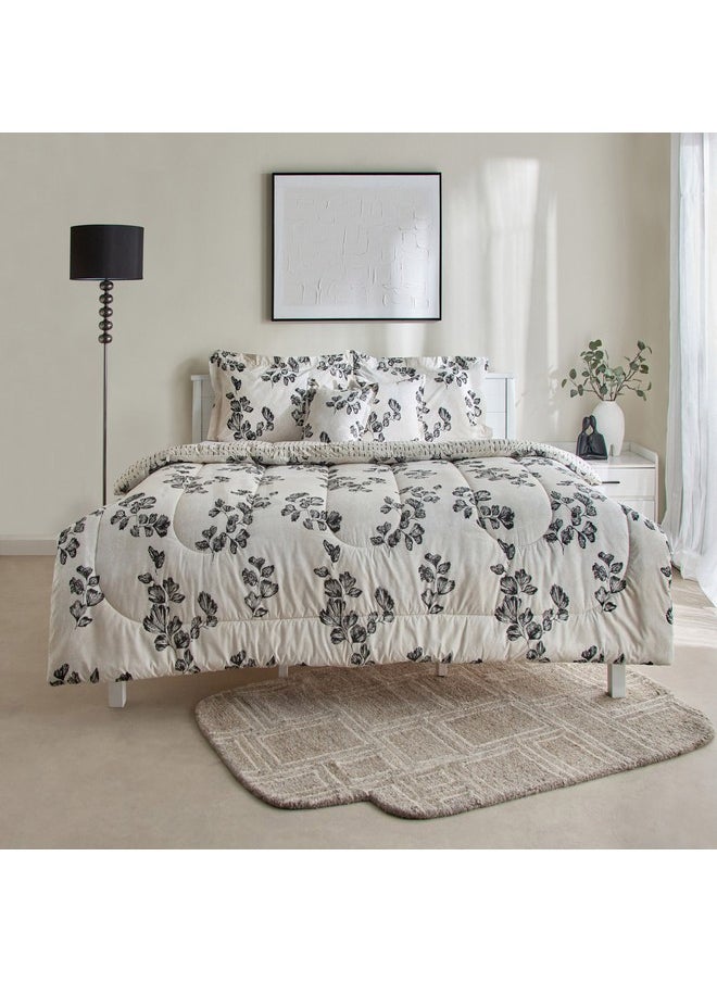 Luxot 5-Piece Monoleaf Printed Cotton King Comforter Set 220 x 240 cm