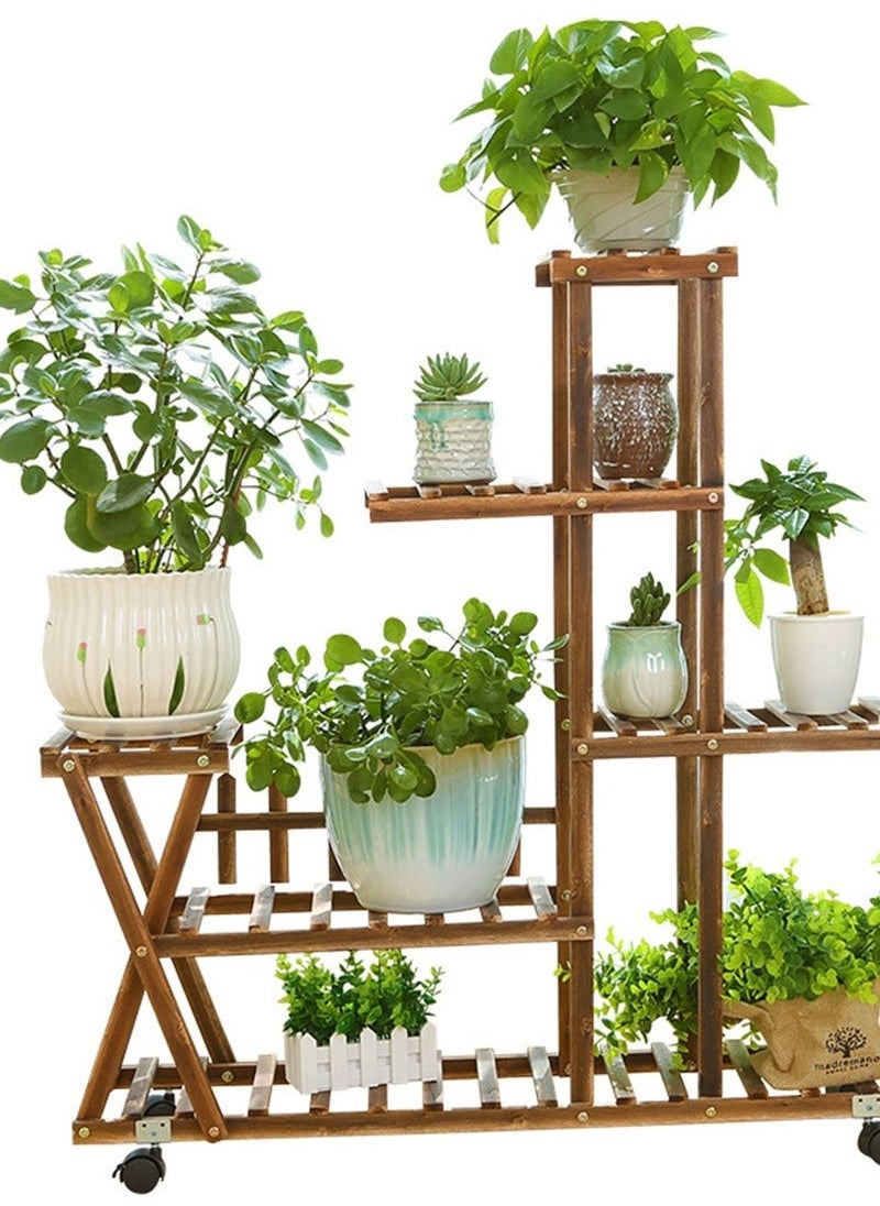 Plant Stand Wooden Flower Stands Plant Display Stand Tall Plant Shelf Indoor Plant Stand Corner Flower Shelves Multiple Plants Rack Holder Table Organizer Display for Patio Balcony Garden