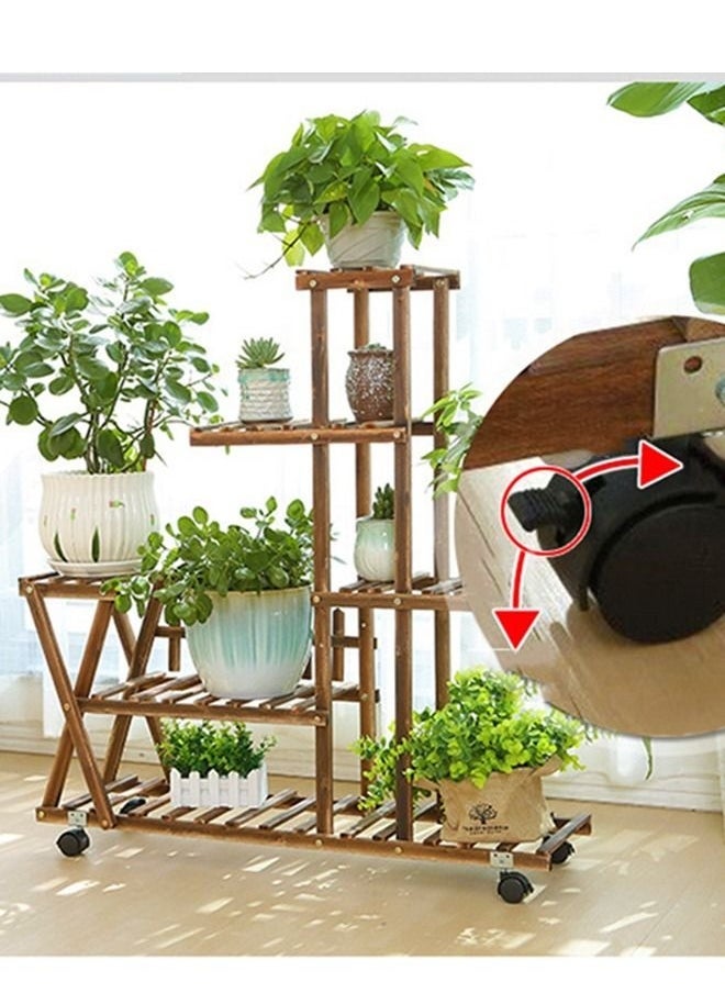 Plant Stand Wooden Flower Stands Plant Display Stand Tall Plant Shelf Indoor Plant Stand Corner Flower Shelves Multiple Plants Rack Holder Table Organizer Display for Patio Balcony Garden