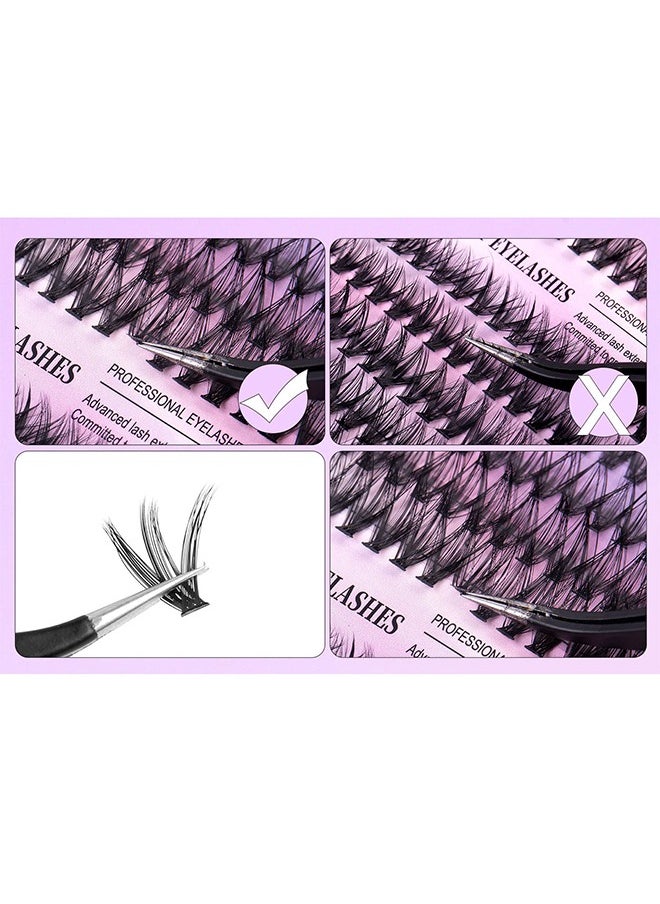 240 Pcs Lash Clusters Set Eyelash Extensions Wispy False Eyelashes 30D & 40D Lash Clusters DIY Eyelash Extensions Individual False Eyelashes for Women