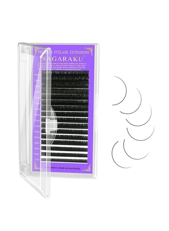 16Rows Faux Mink Individual Eyelash Lashes Maquiagem Cilios For Professionals Soft Mink Eyelash Extension (Thickness 0.07/12Mm Length, D Curl)